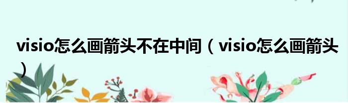 visio怎么画箭头不在中间（visio怎么画箭头）