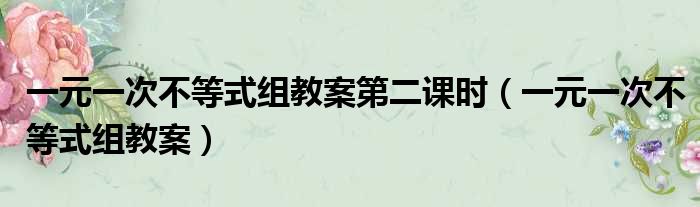 一元一次不等式组教案第二课时（一元一次不等式组教案）