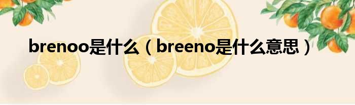 brenoo是什么（breeno是什么意思）