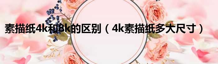 素描纸4k和8k的区别（4k素描纸多大尺寸）