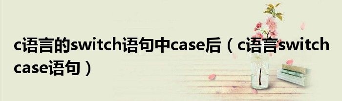 c语言的switch语句中case后（c语言switch case语句）