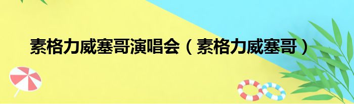 素格力威塞哥演唱会（素格力威塞哥）