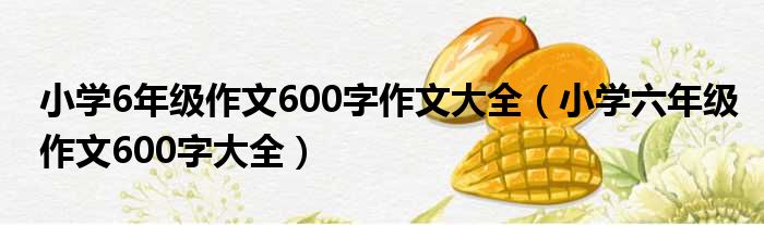 小学6年级作文600字作文大全（小学六年级作文600字大全）