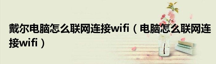 戴尔电脑怎么联网连接wifi（电脑怎么联网连接wifi）