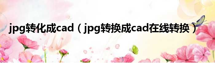 jpg转化成cad（jpg转换成cad在线转换）