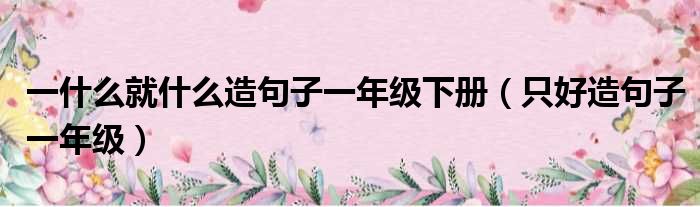 一什么就什么造句子一年级下册（只好造句子一年级）