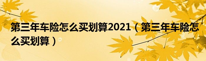 第三年车险怎么买划算2021（第三年车险怎么买划算）