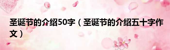 圣诞节的介绍50字（圣诞节的介绍五十字作文）