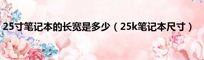 25寸笔记本的长宽是多少（25k笔记本尺寸）