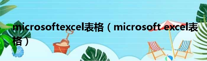 microsoftexcel表格（microsoft excel表格）