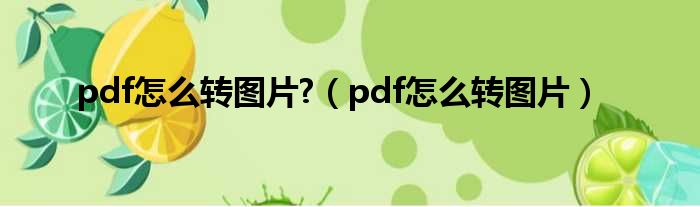 pdf怎么转图片 （pdf怎么转图片）