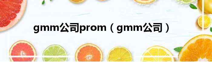 gmm公司prom（gmm公司）