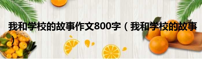 我和学校的故事作文800字（我和学校的故事）