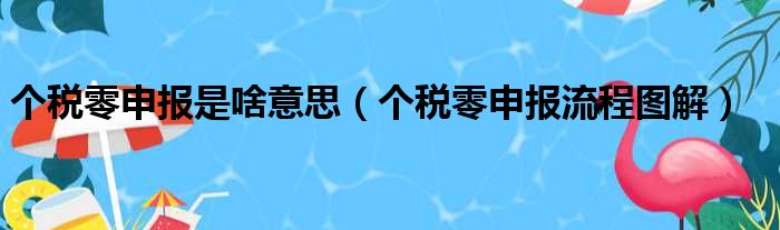 个税零申报是啥意思（个税零申报流程图解）