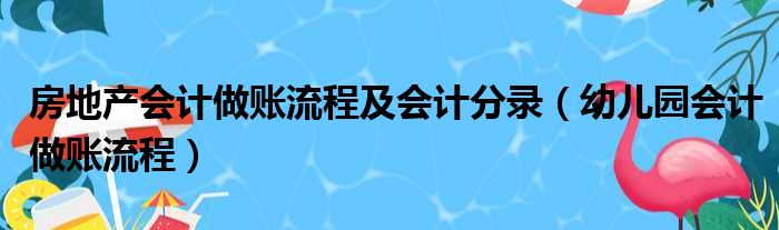 房地产会计做账流程及会计分录（幼儿园会计做账流程）