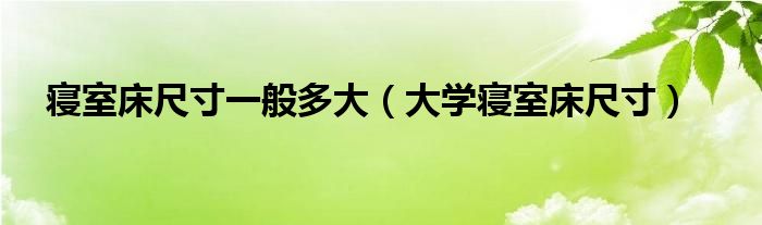 寝室床尺寸一般多大（大学寝室床尺寸）