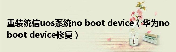 重装统信uos系统no boot device（华为no boot device修复）