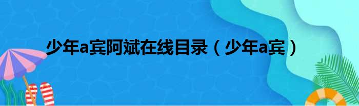 少年a宾阿斌在线目录（少年a宾）