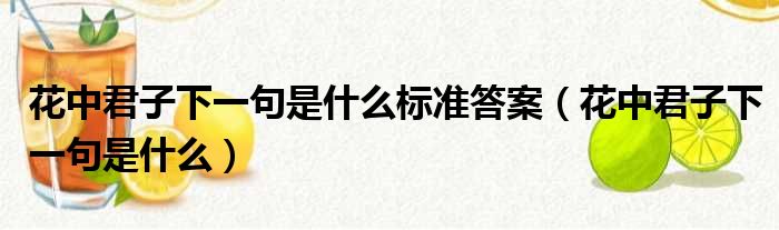 花中君子下一句是什么标准答案（花中君子下一句是什么）