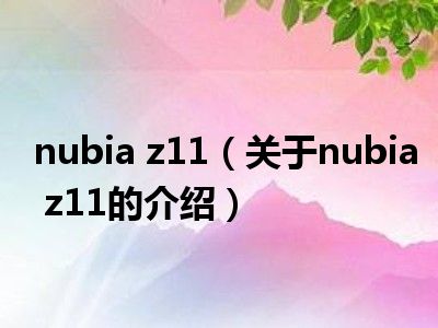 nubia z11（关于nubia z11的介绍）