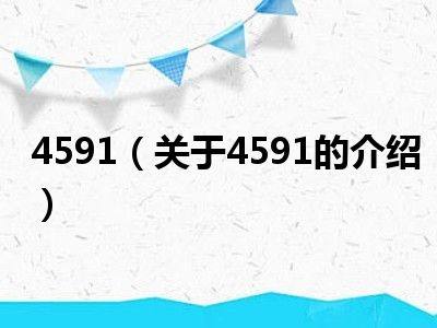 4591（关于4591的介绍）