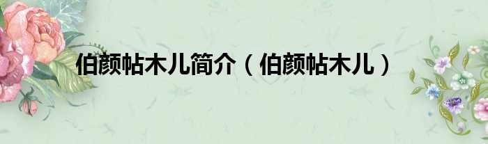 伯颜帖木儿简介（伯颜帖木儿）