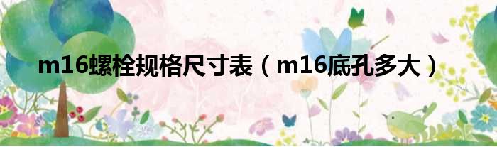 m16螺栓规格尺寸表（m16底孔多大）