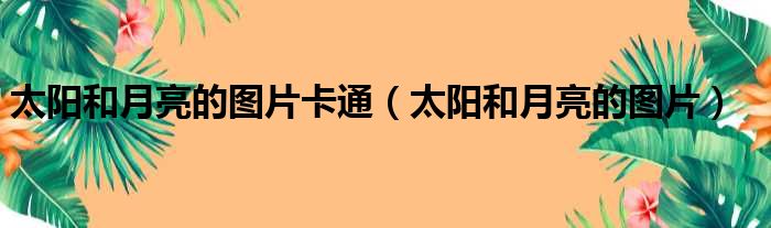 太阳和月亮的图片卡通（太阳和月亮的图片）