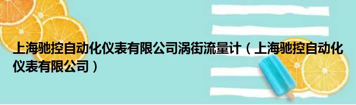 上海驰控自动化仪表有限公司涡街流量计（上海驰控自动化仪表有限公司）