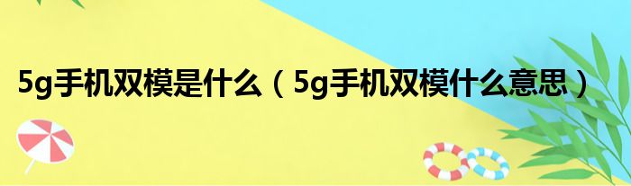 5g手机双模是什么（5g手机双模什么意思）