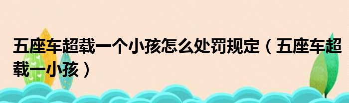 五座车超载一个小孩怎么处罚规定（五座车超载一小孩）