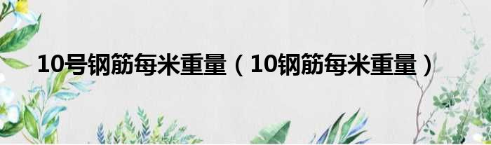 10号钢筋每米重量（10钢筋每米重量）