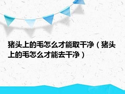 猪头上的毛怎么才能取干净（猪头上的毛怎么才能去干净）