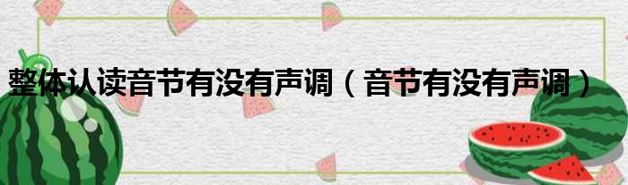 整体认读音节有没有声调（音节有没有声调）