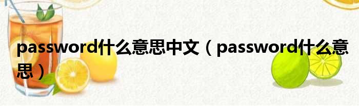 password什么意思中文（password什么意思）