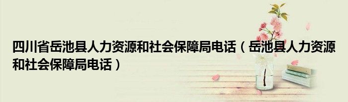 四川省岳池县人力资源和社会保障局电话（岳池县人力资源和社会保障局电话）