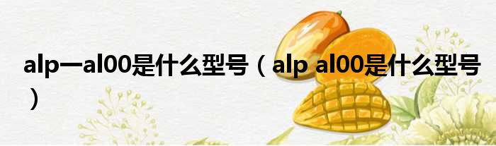 alp一al00是什么型号（alp al00是什么型号）