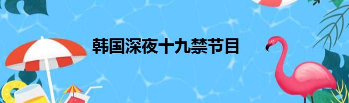 韩国深夜十九禁节目