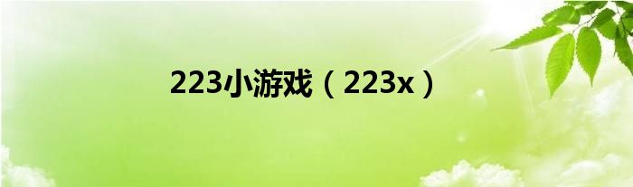  223小游戏（223x）