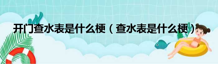 开门查水表是什么梗（查水表是什么梗）