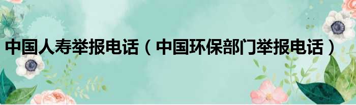 中国人寿举报电话（中国环保部门举报电话）