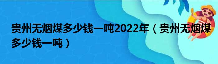 贵州无烟煤多少钱一吨2022年（贵州无烟煤多少钱一吨）