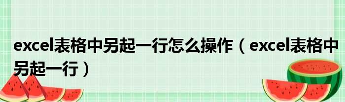 excel表格中另起一行怎么操作（excel表格中另起一行）