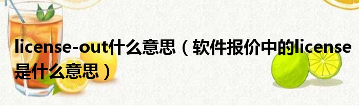 license-out什么意思（软件报价中的license是什么意思）