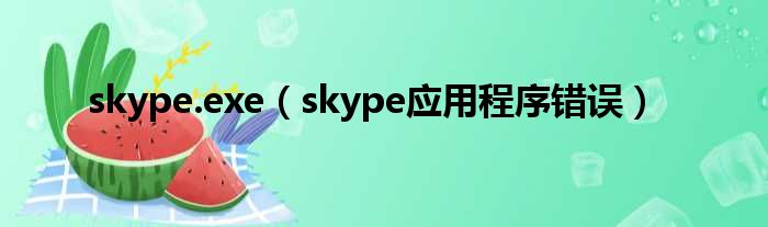 skype.exe（skype应用程序错误）