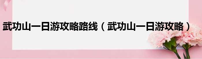 武功山一日游攻略路线（武功山一日游攻略）