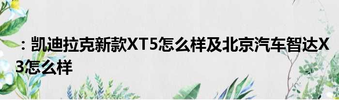 ：凯迪拉克新款XT5怎么样及北京汽车智达X3怎么样