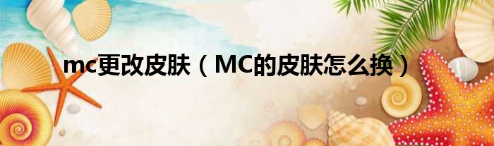 mc更改皮肤（MC的皮肤怎么换）