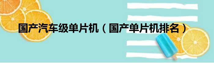 国产汽车级单片机（国产单片机排名）