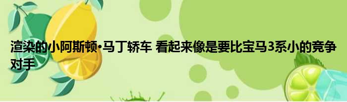 渲染的小阿斯顿·马丁轿车 看起来像是要比宝马3系小的竞争对手